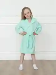 Мятный халат детский Утенок с капюшоном для бассейна, бани, на море