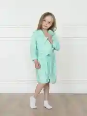 Мятный халат детский Утенок с капюшоном для бассейна, бани, на море