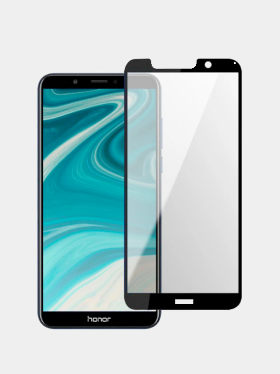 Черный защитное стекло Honor 9S / Huawei Y5p, (Хонор 9С / Хуавей У5п), 9D