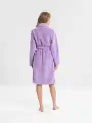 Сиреневый халат женский банный, плюшевый, на запахе, 3 цвета