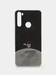 Серебряный силиконовый чехол на Xiaomi Redmi Note 8T / Сяоми Редми Нот 8T прозрачный, с рисунком