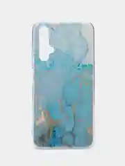 Светло-синий чехол на Honor 20/Huawei Nova 5T / Хонор 20 прозрачный, с рисунком, защита камеры