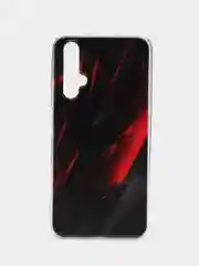 Красный чехол на Honor 20/Huawei Nova 5T / Хонор 20 прозрачный, с рисунком, защита камеры