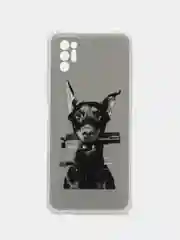 Серый силиконовый чехол на Tecno Pova 2 / Текно Пова 2 прозрачный, с рисунком, защита камеры