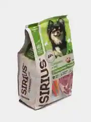 Сухой корм SIRIUS (Сириус) для взрослых собак малых пород, с говядиной и рисом, 2 кг