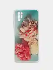 Конфетный силиконовый чехол на Tecno Pova 2 / Текно Пова 2 прозрачный, с рисунком, защита камеры