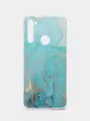 Светло-синий силиконовый чехол на Xiaomi Redmi Note 8T / Сяоми Редми Нот 8T прозрачный, с рисунком