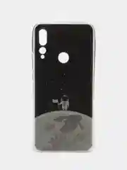 Серебряный чехол на Huawei Honor 9X Premium/Y9 Prime 2019 / Хонор 9X Премиум прозрачный, с рисунком