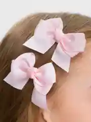 Розовый детский бант для волос на заколке "Клик-клак", 2 штуки