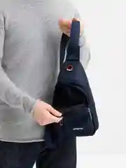 Синий мужская сумка через плечо