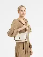 Коричневый женская кожаная сумка багет