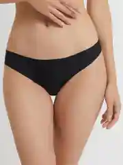 Черный трусы стринги с обрезным краем женские  InfinityLingerie