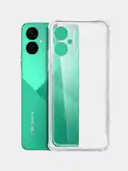 Чехол Tecno Camon 19 Neo, прозрачный, силиконовый, противоударный, с защитой камеры