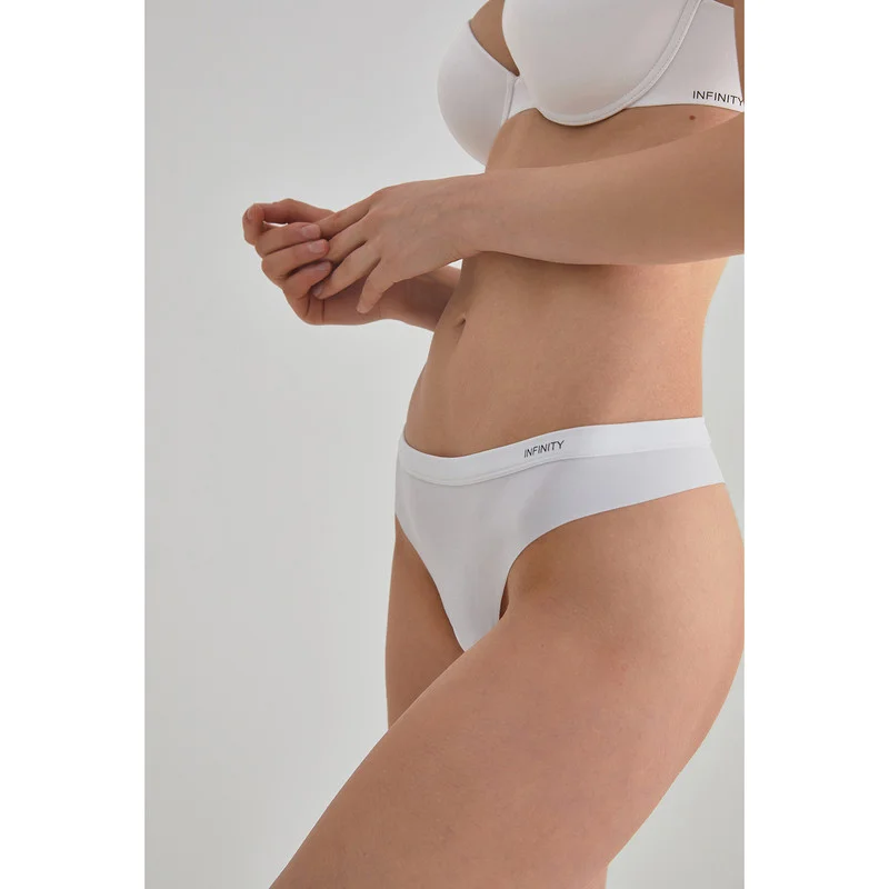 Белый трусы-стринги женские  хлопковые InfinityLingerie