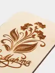 Бежевый подставка для телефона для женщины, с гравировками "С Любовью", "С 8 марта", "Самой"
