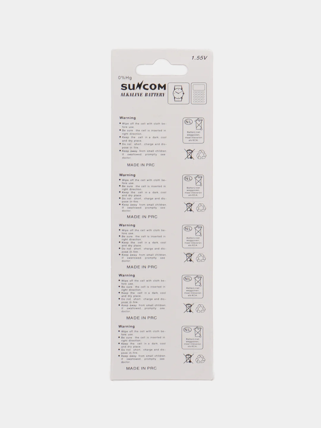 Батарейка алкалиновая SUNCOM LR626 / LR66 Alkaline, 1.55V, 10 штук