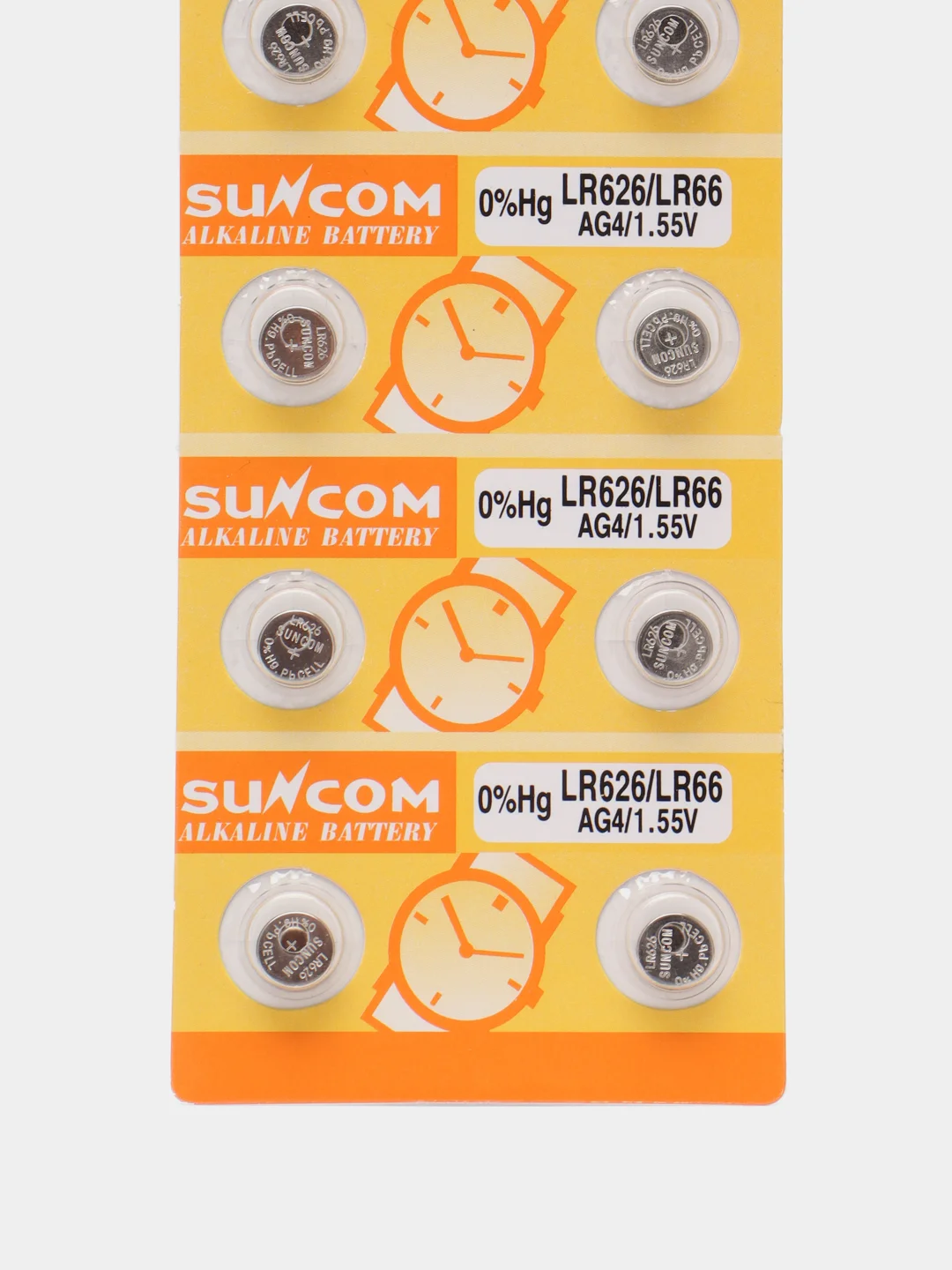 Батарейка алкалиновая SUNCOM LR626 / LR66 Alkaline, 1.55V, 10 штук