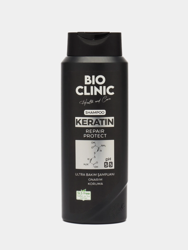 Шампунь для волос BIO CLINIC, с кератином, 600 мл