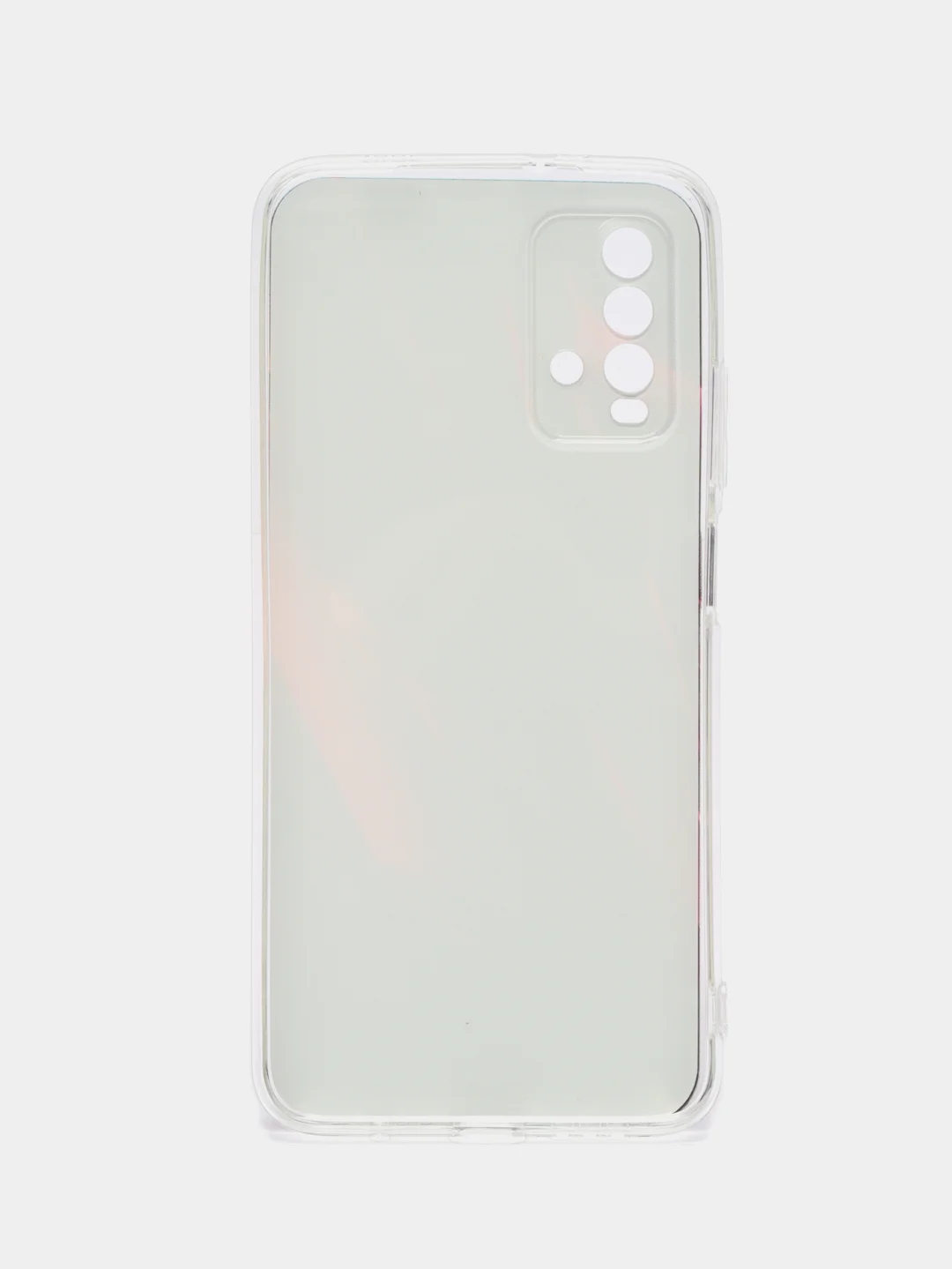 Красный силиконовый чехол на Xiaomi Redmi 9T / Редми 9Т прозрачный, с рисунком, защита камеры
