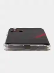 Красный силиконовый чехол на Xiaomi Redmi 9T / Редми 9Т прозрачный, с рисунком, защита камеры
