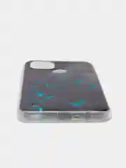 Бирюзовый силиконовый чехол на Oppo Realme C21/Реалми С21 прозрачный, с рисунком, защита камеры