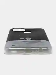 Серебряный силиконовый чехол на Oppo Realme C21/Реалми С21 прозрачный, с рисунком, защита камеры