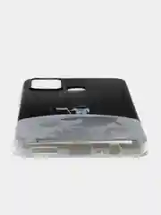 Серебряный силиконовый чехол на Honor 9A / Хонор 9А прозрачный, с рисунком, защита камеры