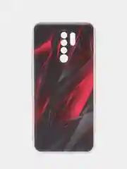 Красный силиконовый чехол на Xiaomi Redmi 9 / Сяоми Редми 9 прозрачный, с рисунком, защита камеры