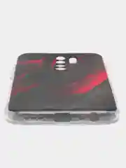 Красный силиконовый чехол на Xiaomi Redmi 9 / Сяоми Редми 9 прозрачный, с рисунком, защита камеры