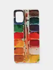 Бордовый силиконовый чехол на Samsung Galaxy A51 / Самсунг А51 прозрачный с рисунком, защита камеры