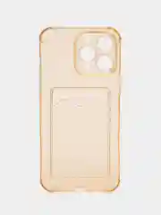 Карамельный чехол iPhone 15/14/13/12/11/Pro/Max/Plus/Mini/XR/Xs/6/8/7SE с карманом для карт прозрачный