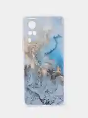 Голубой силиконовый чехол на Vivo Y31/Y53s 4G / Виво Y31 прозрачный, с рисунком, защита камеры