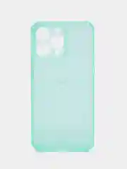 Бирюзовый чехол iPhone 15/14/13/12/11/Pro/Max/Plus/Mini/XR/Xs/6/8/7SE с карманом для карт прозрачный