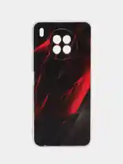 Красный чехол на Huawei Nova 8i/Honor 50 lite / Хонор 50 Лайт прозрачный с рисунком, защита камеры