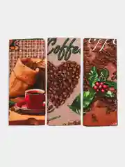 Коричневый полотенце вафельное кухонное  набор 3 шт., для кухни,ванны, лица и рук, детям, салфетка