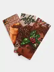 Коричневый полотенце вафельное кухонное  набор 3 шт., для кухни,ванны, лица и рук, детям, салфетка
