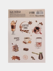 Бумажные наклейки "Coffee time", "Любовь к себе", 11х16 см/гармония, кофе, с собой