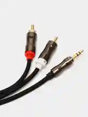 Коричневый аудио кабель AUX тюльпаны 3.5 мм RCA 2 (папа) - 3.5 Jack (папа), от 1м и до 20м