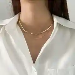 Серебряный цепочка на шею женская многослойная, чокер-ожерелье на шею