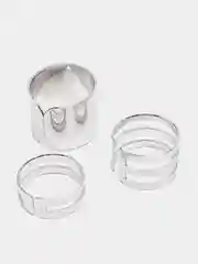 Серебряный кольцо женское, набор колец, комплект металлических колец из 3 штук