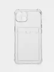 Прозрачный чехол для iPhone 11/12/13/14/Pro/Max/XR/7/8 прозрачный с отделом-карманом отсеком для карт