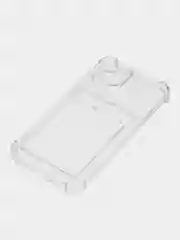 Голубой чехол для iPhone 11/12/13/14/Pro/Max/XR/7/8 прозрачный с отделом-карманом отсеком для карт