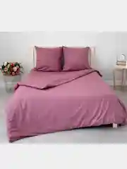Тёмно-розовый комплект постельного белья, однотонный, бязь 1,5/2/2-спальный, с евро простыней, евро, семейный