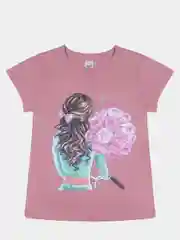 Тёмно-розовый футболка детская для девочки, 100% хлопок, 8 - 12 лет