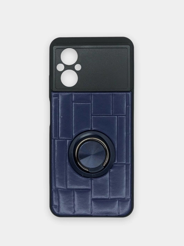 Чехол Xiaomi Poco M5 (Сяоми Поко М5), силиконовый, под кожу, с кольцом