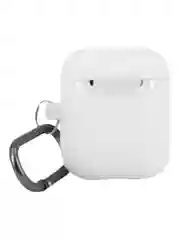 Бежевый чехол на AirPods 1/2 с карабином (Эирподс 1 и Эирподс 2)