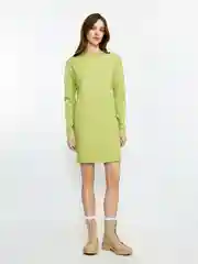 Зеленый платье женское CONCEPT CLUB трикотажное, мини,с рельефами на рукавах