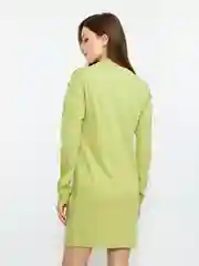 Зеленый платье женское CONCEPT CLUB трикотажное, мини,с рельефами на рукавах