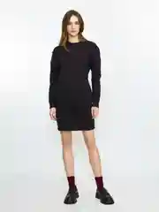 Черный платье женское CONCEPT CLUB трикотажное, мини,с рельефами на рукавах