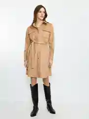 Бежевый платье женское CONCEPT CLUB из искусственной замши